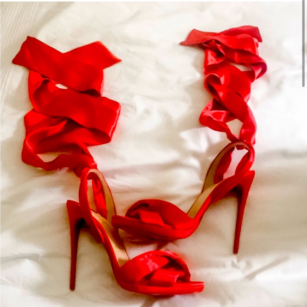 Tres Frais Satin Red Christian Louboutin Size 40.5